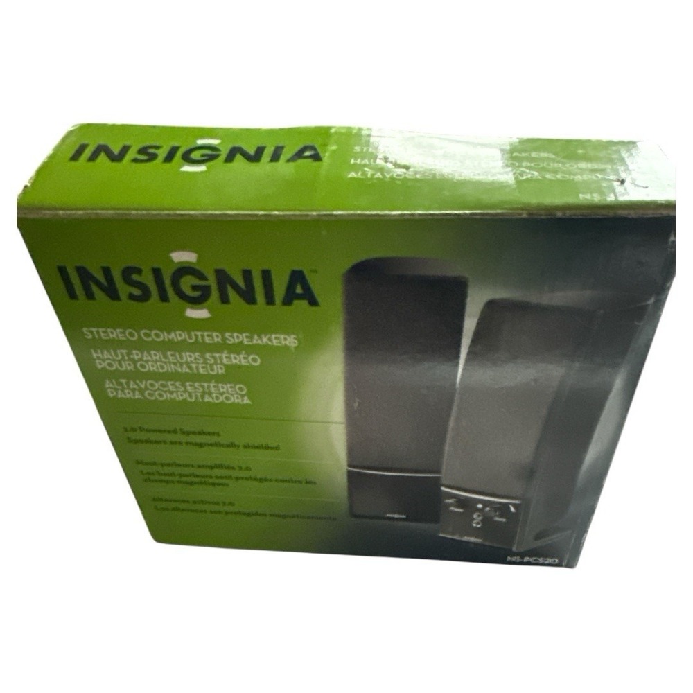 Insignia NS-PCS20 3.5mm Wired Computer Stereo Speakers‎ Black No PSU